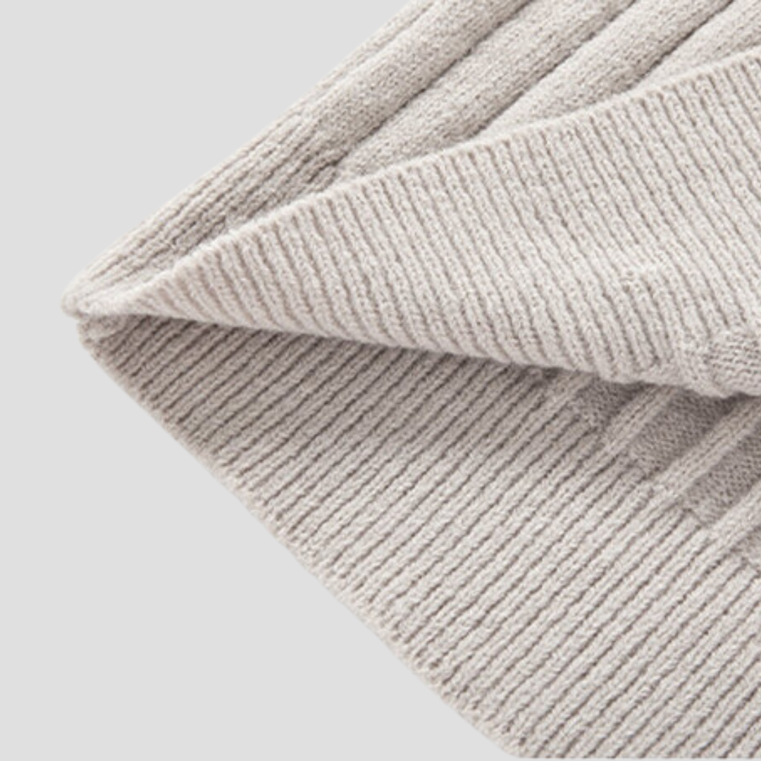 VogeLuxe | Heren verticale geribbelde trui met kwartrits 3