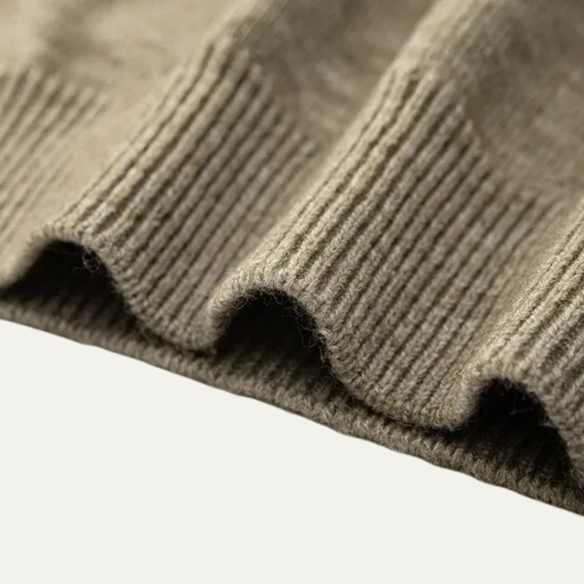 VogeLuxe | Heren wafelgebreide trui met halve rits 6