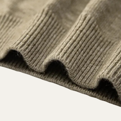 VogeLuxe | Heren wafelgebreide trui met halve rits 6