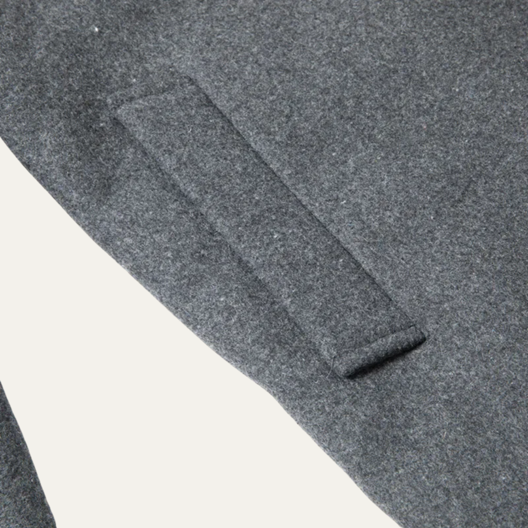 VogeLuxe | Herenjas met sherpavoering en knopen 2