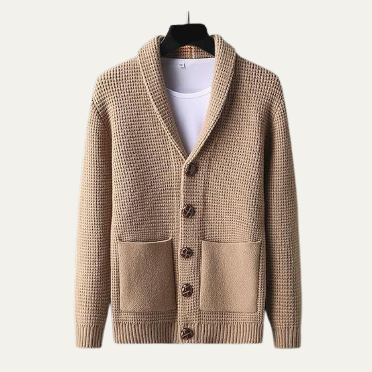 VogeLuxe | Herenvest met sjaalkraag en textuur 2