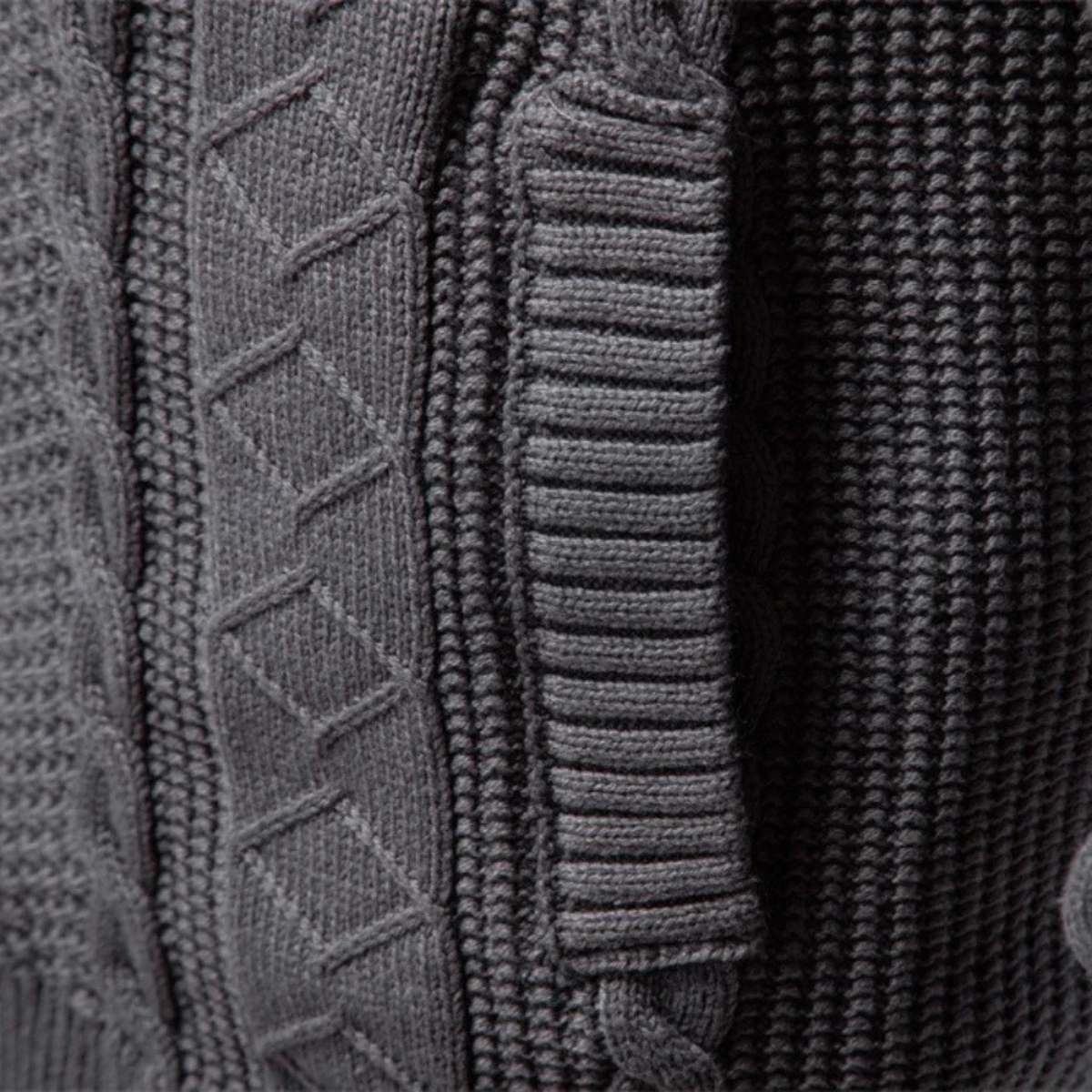 VogeLuxe | Kabelgebreide cardigan met volledige ritssluiting voor heren 3