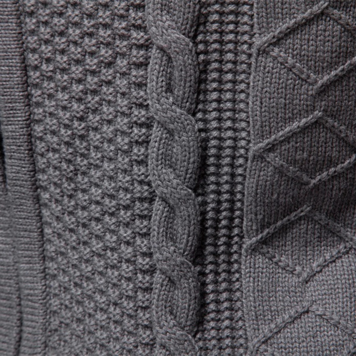 VogeLuxe | Kabelgebreide cardigan met volledige ritssluiting voor heren 5