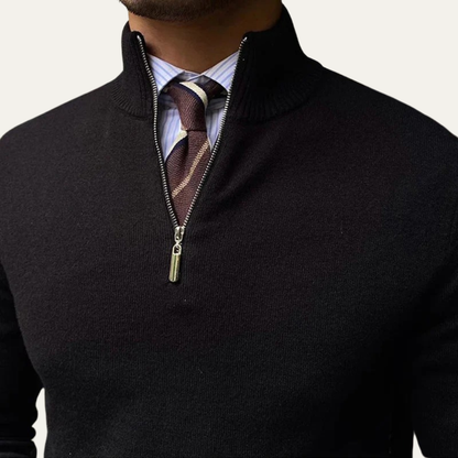 VogeLuxe | Klassieke herentrui met halve rits 1