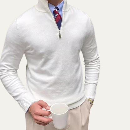 VogeLuxe | Klassieke herentrui met halve rits 3
