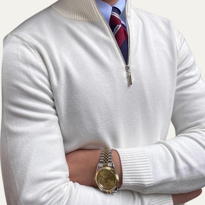 VogeLuxe | Klassieke herentrui met halve rits 4