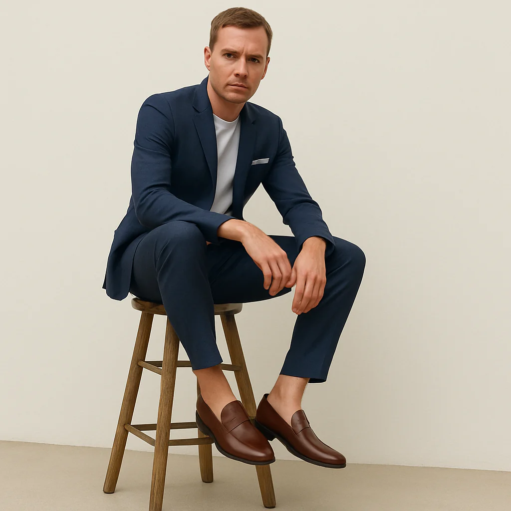 VogeLuxe | Klassieke loafers met vierkante neus voor heren 2