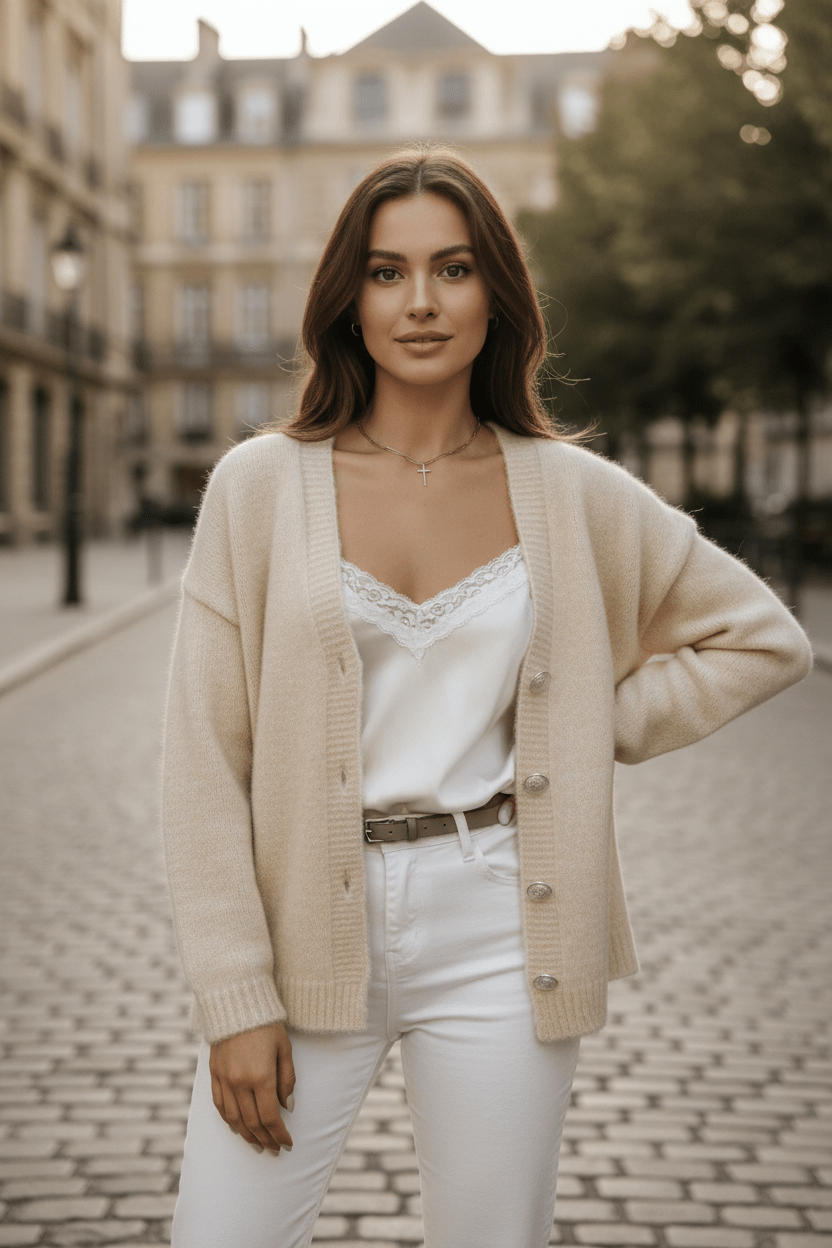 VogeLuxe | Oversized Fuzzy Knit Button Cardigan voor dames 5