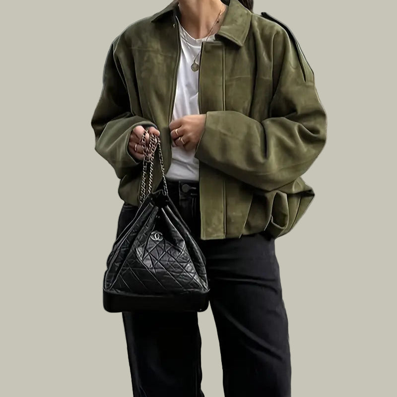 VogeLuxe | Oversized cropped bomberjack voor dames 1