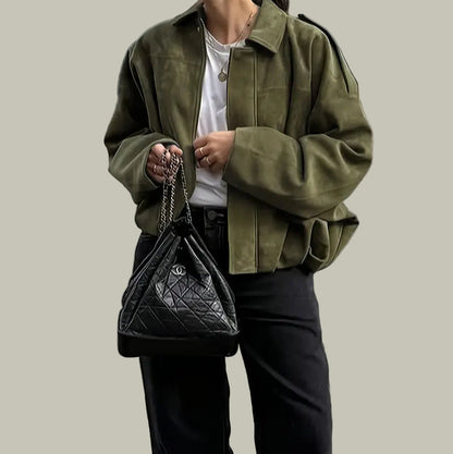 VogeLuxe | Oversized cropped bomberjack voor dames 1