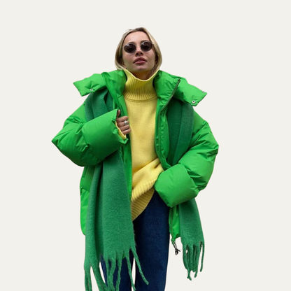 VogeLuxe | Oversized gewatteerde jas met hoge hals voor dames 2