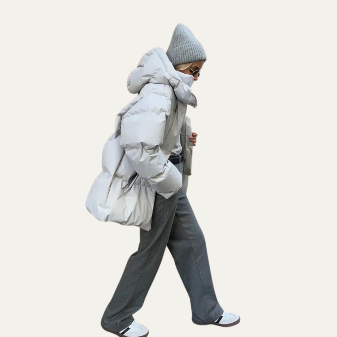 VogeLuxe | Oversized gewatteerde jas met hoge hals voor dames 4