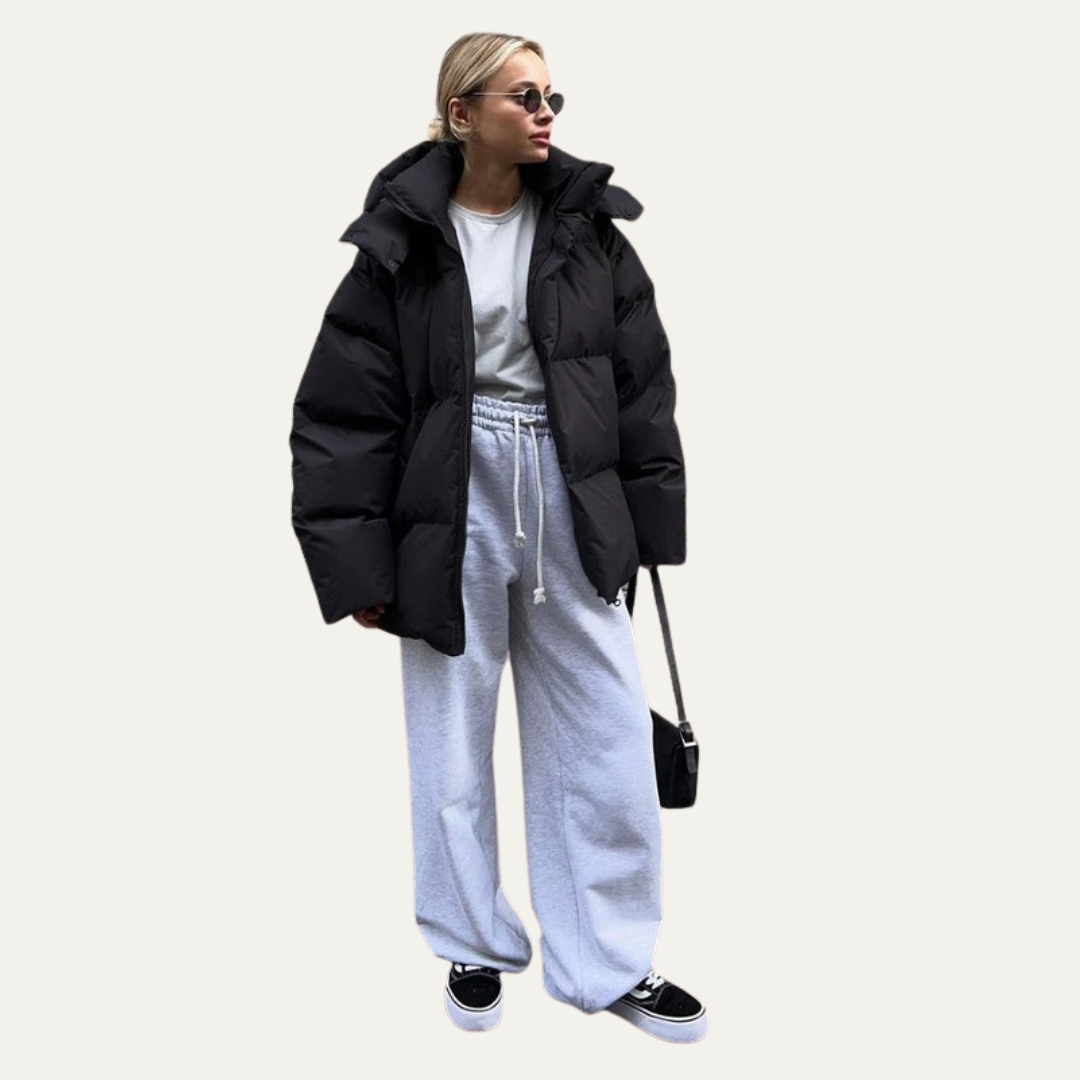 VogeLuxe | Oversized gewatteerde jas met hoge hals voor dames 8