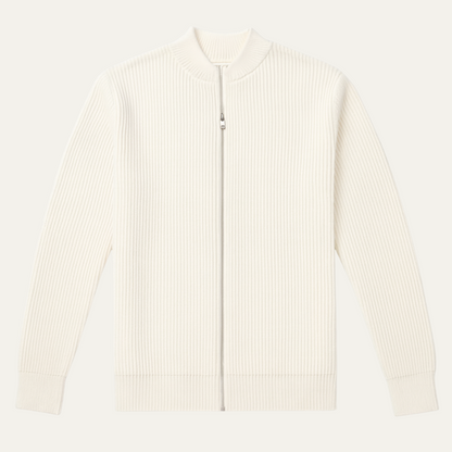 VogeLuxe | Strakke geribbelde bomber trui met rits voor heren 0