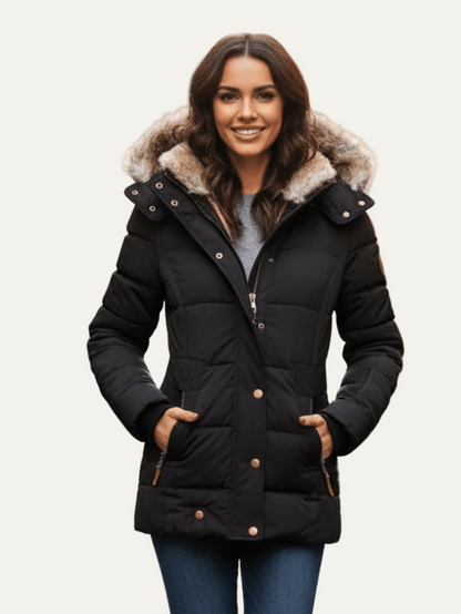 VogeLuxe | Winterparka met getailleerde taille voor dames 0