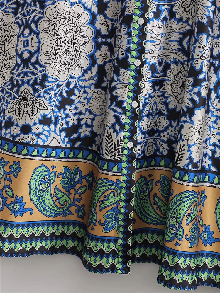 Yunify's Blauwe Lange Printjurk