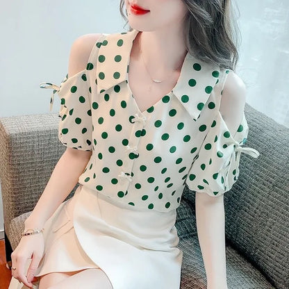Lente Zomer Off-Shoulder Blouse