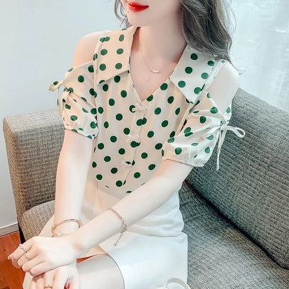 Lente Zomer Off-Shoulder Blouse