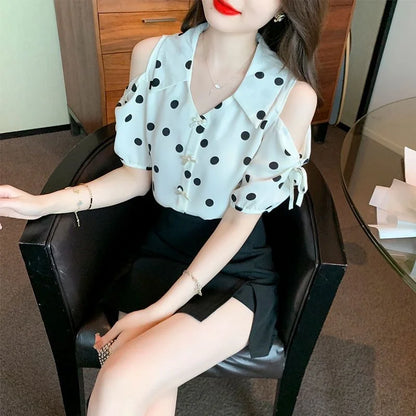 Lente Zomer Off-Shoulder Blouse
