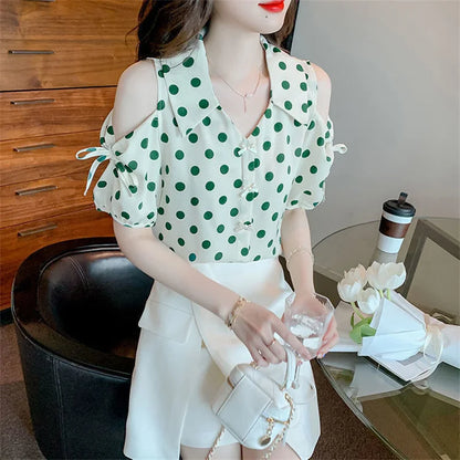 Lente Zomer Off-Shoulder Blouse