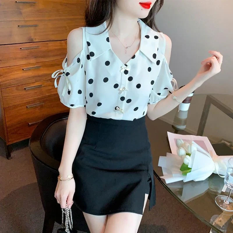 Lente Zomer Off-Shoulder Blouse
