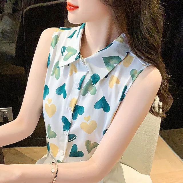 Glamourous Lady Zomerblouses met Hartjespatroon