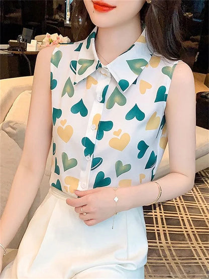 Glamourous Lady Zomerblouses met Hartjespatroon