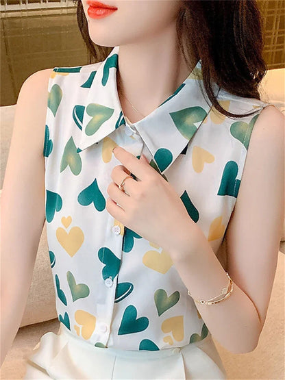 Glamourous Lady Zomerblouses met Hartjespatroon
