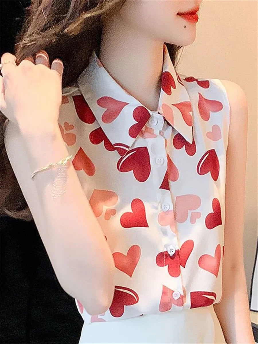 Glamourous Lady Zomerblouses met Hartjespatroon
