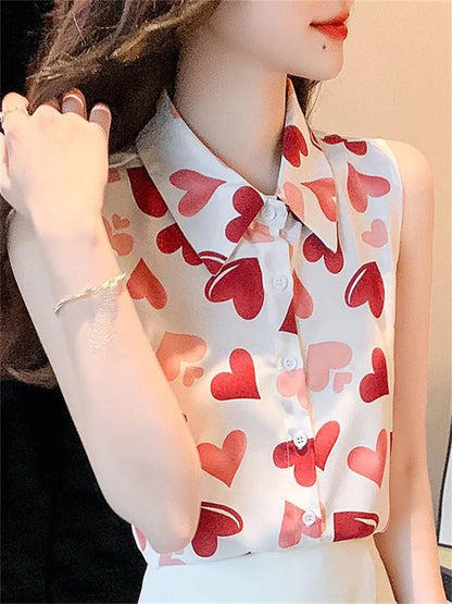 Glamourous Lady Zomerblouses met Hartjespatroon