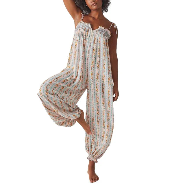 Aurora Dames Boho Bloemen Jumpsuit voor Vrijheid en Zelfexpressie