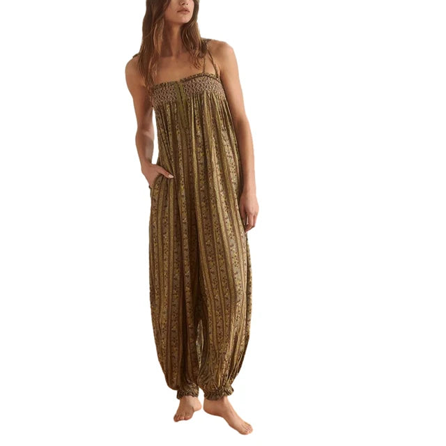 Aurora Dames Boho Bloemen Jumpsuit voor Vrijheid en Zelfexpressie