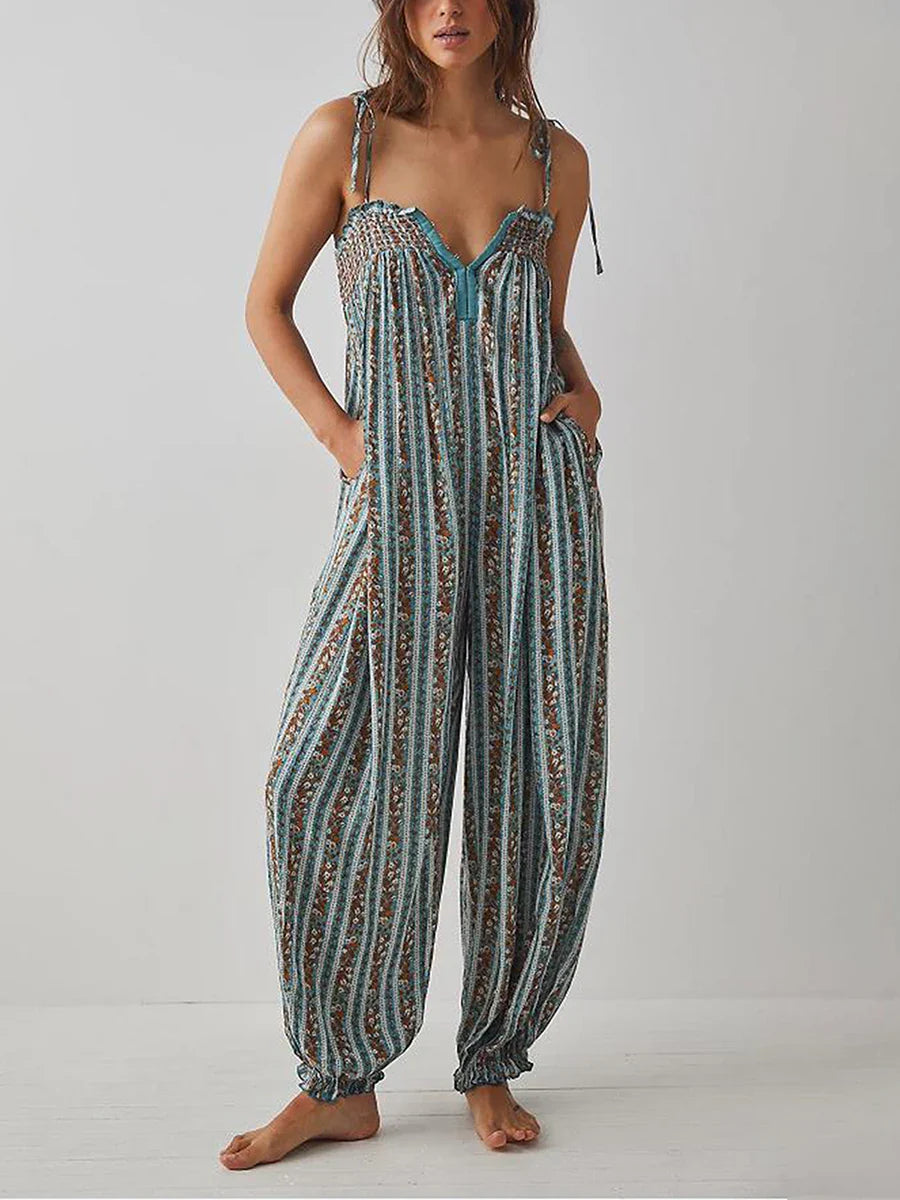Aurora Dames Boho Bloemen Jumpsuit voor Vrijheid en Zelfexpressie