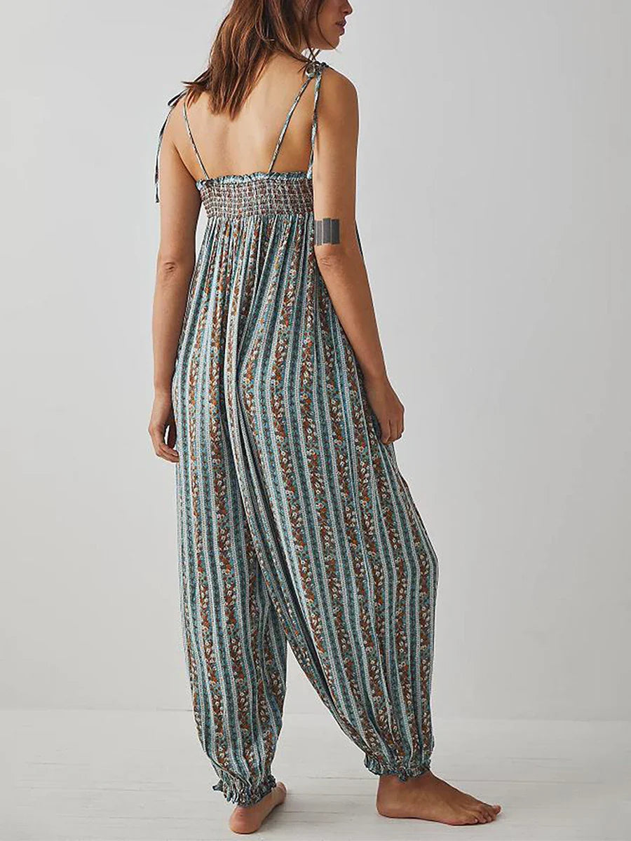 Aurora Dames Boho Bloemen Jumpsuit voor Vrijheid en Zelfexpressie