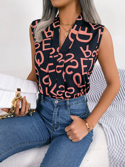 Stijlvolle Zomer Top met Letterprint voor Vrouwen