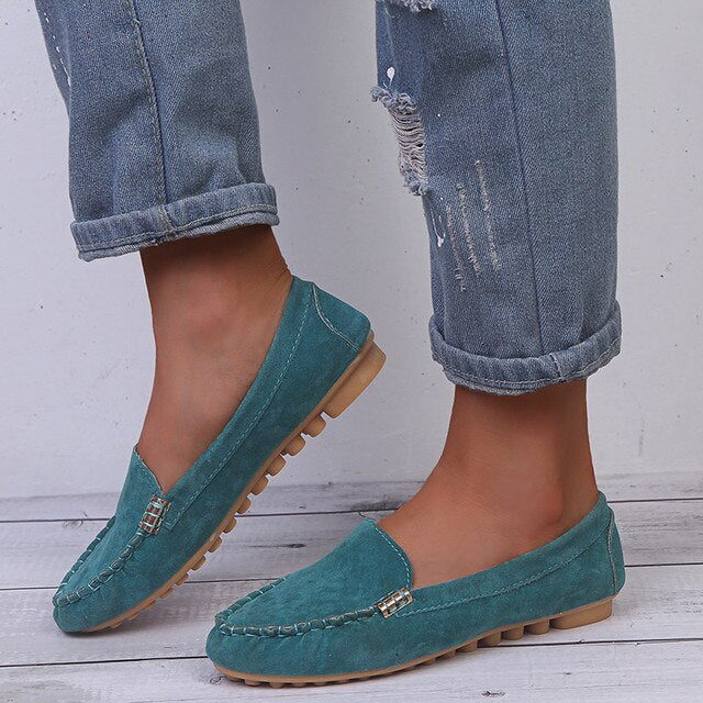 Dames Platte Casual Schoenen Comfortabel Leer