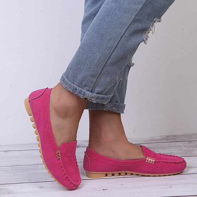 Dames Platte Casual Schoenen Comfortabel Leer