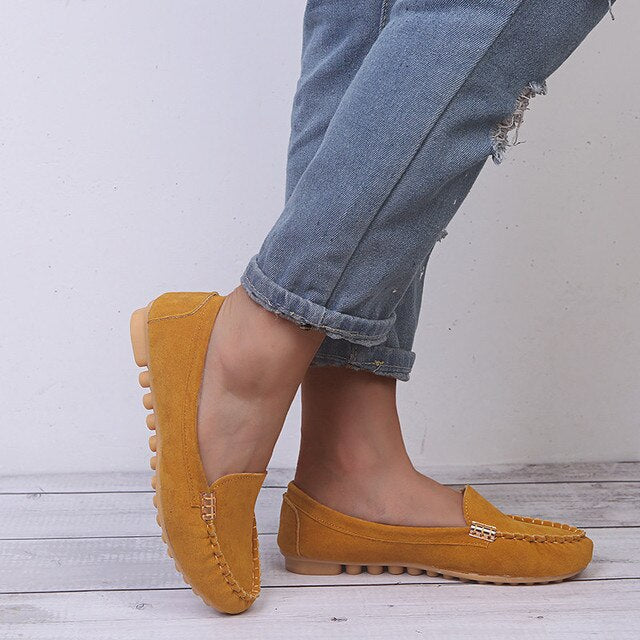 Dames Platte Casual Schoenen Comfortabel Leer