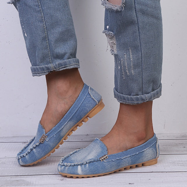 Dames Platte Casual Schoenen Comfortabel Leer - Mode Vibes