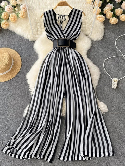 Luna zomer jumpsuit met strepen en stippen