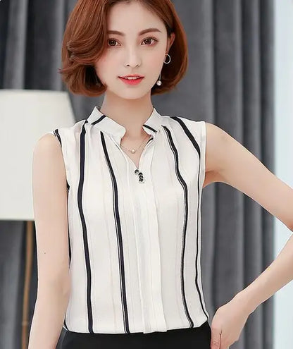 Zomerse Mouwloze Chiffon Blouse voor Dames van ChicStyle