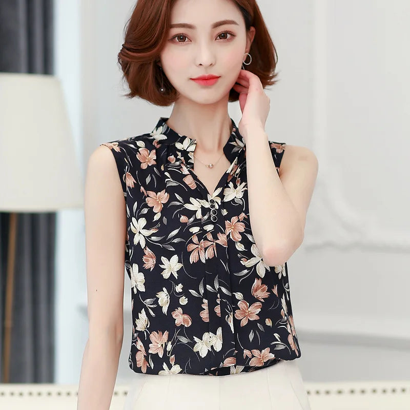 Zomerse Mouwloze Chiffon Blouse voor Dames van ChicStyle