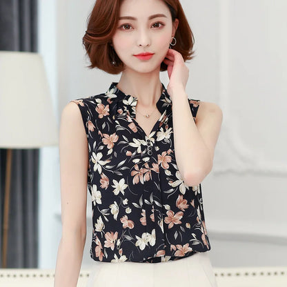 Zomerse Mouwloze Chiffon Blouse voor Dames van ChicStyle