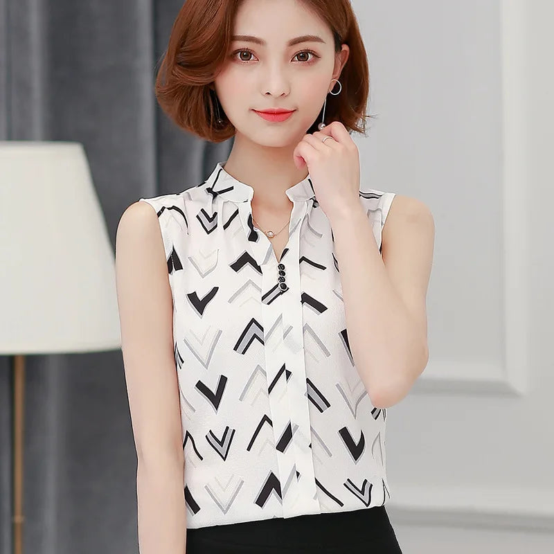 Zomerse Mouwloze Chiffon Blouse voor Dames van ChicStyle