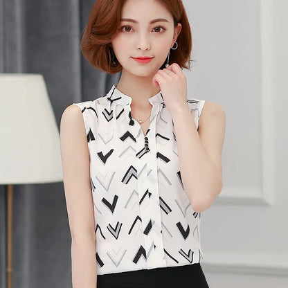 Zomerse Mouwloze Chiffon Blouse voor Dames van ChicStyle