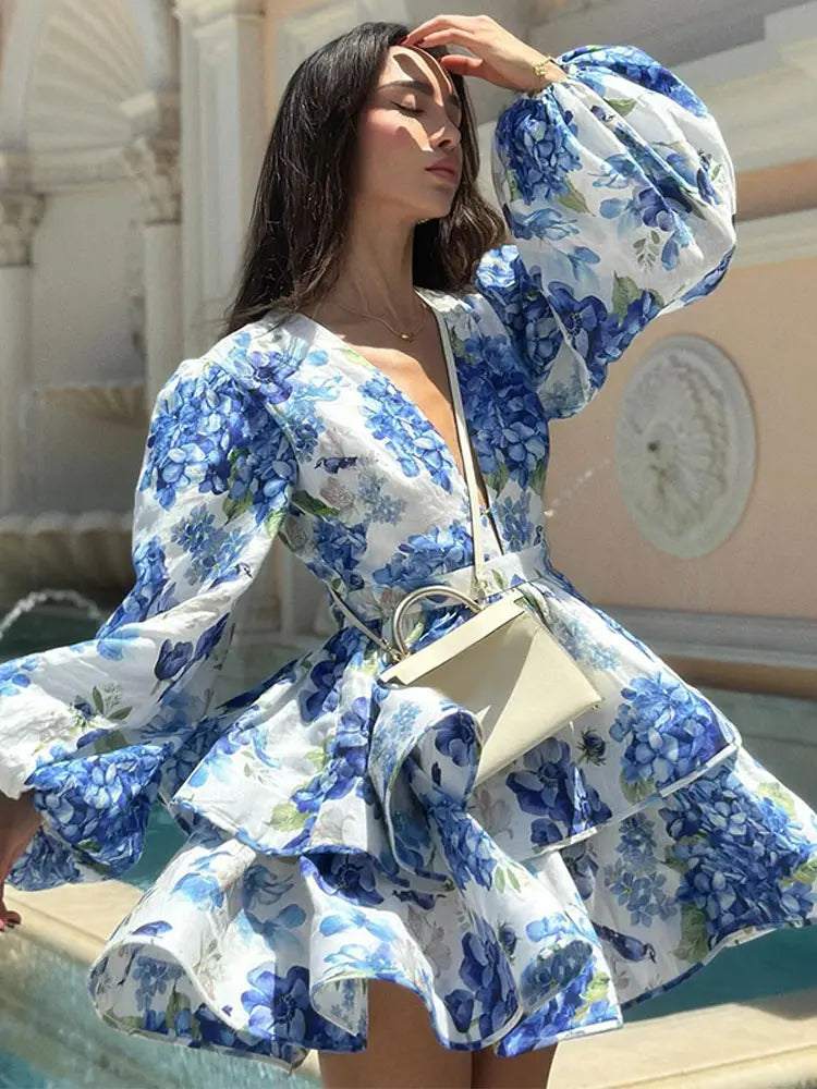 UIleeter Mode Bloemenprint Mini Jurk
