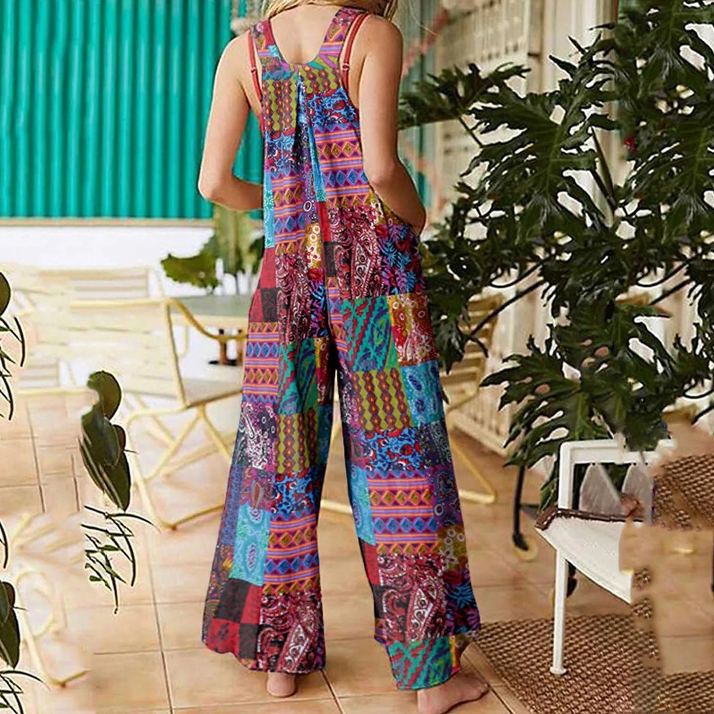 Nova Dames Etnische Jumpsuit voor Zomerse Avonturen