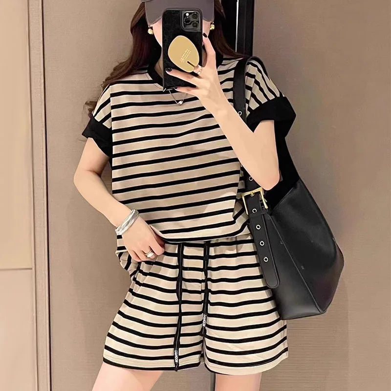 Frisse Mode Zomerse Streep Stijl Set