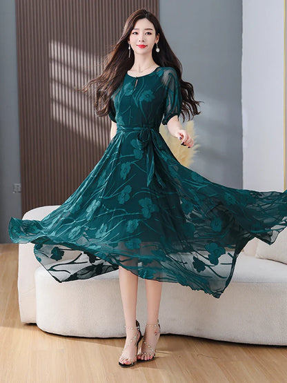 Bloesemzucht Zomerbries Maxi Chiffon Prom Jurk
