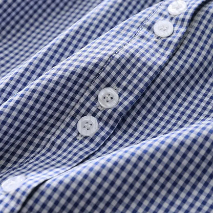 Vintage Kanten Blauw Geruit Shirt Bellissima's